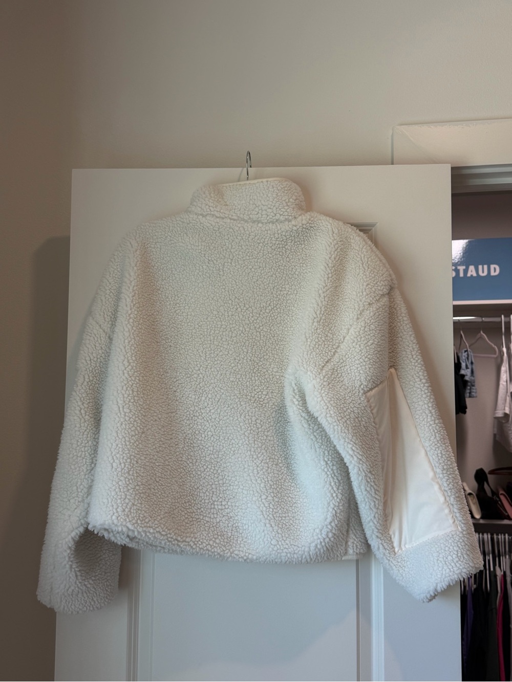 Fabletics Cream Sherpa Snap-Front Jacket - Picture 2 of 4
